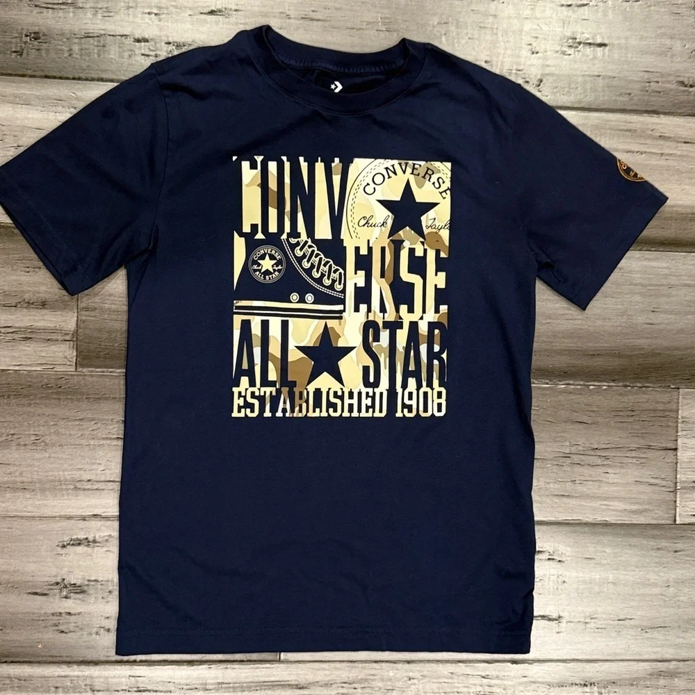 NWOT, Converse Navy Tee with camo Graphics